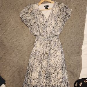 DKNY Black and White Patterned Dress